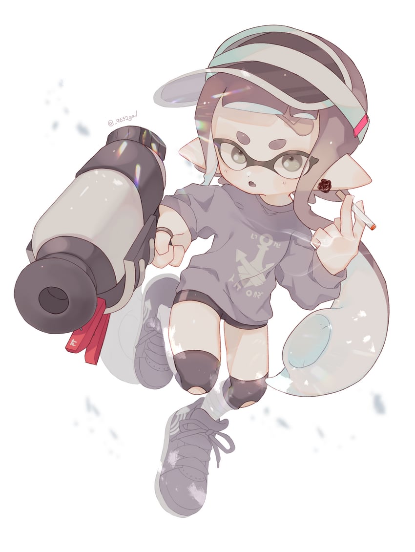 inkling player character and inkling girl (splatoon) drawn by sabata_saba
