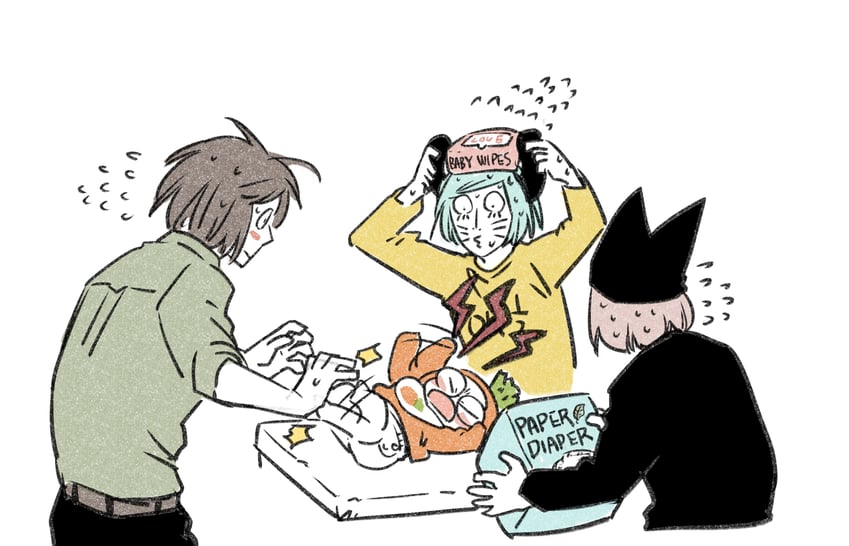 randal ivory, nyon, nyen, and luther von ivory (randal's friends) drawn by tsukasa_(tsukasa_mimizuku)