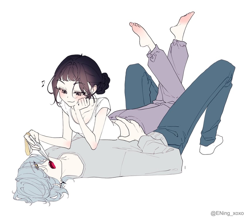 zoey and mystery (kpop demon hunters) drawn by ening_xoxo