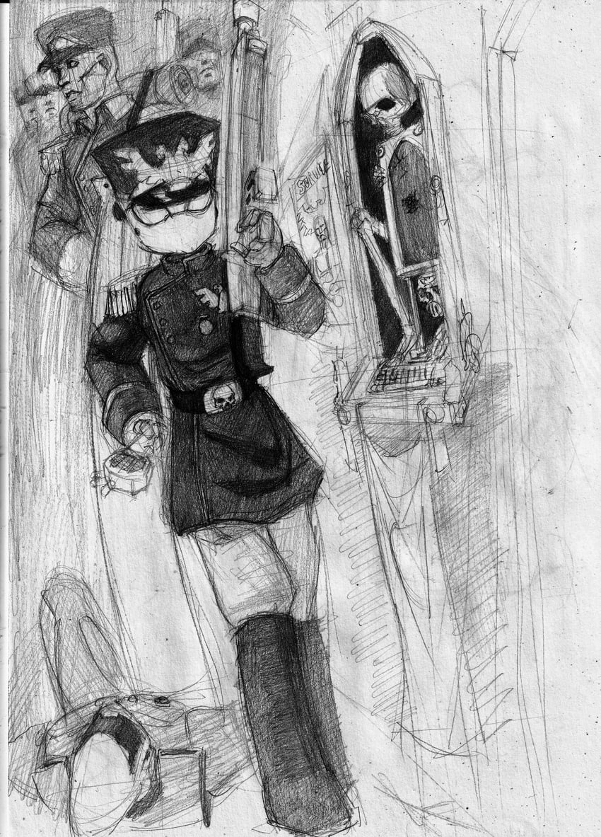 astra militarum and drossel von flugel (warhammer 40k and 1 more) drawn by rabiscosepetiscos