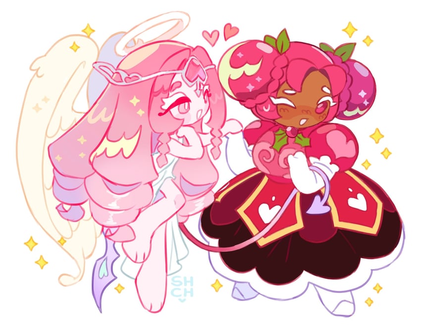 eternal sugar cookie and hollyberry cookie (cookie run and 1 more) drawn by sharpycharot