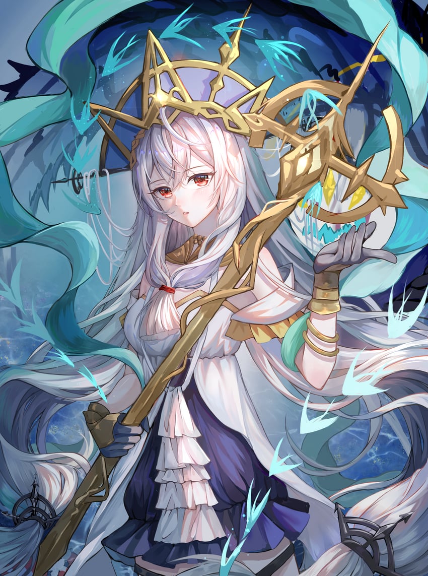 skadi and skadi the corrupting heart (arknights) drawn by oriane