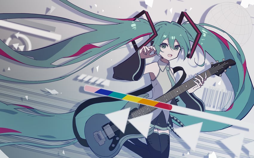 hatsune miku (vocaloid and 1 more) drawn by madofuki
