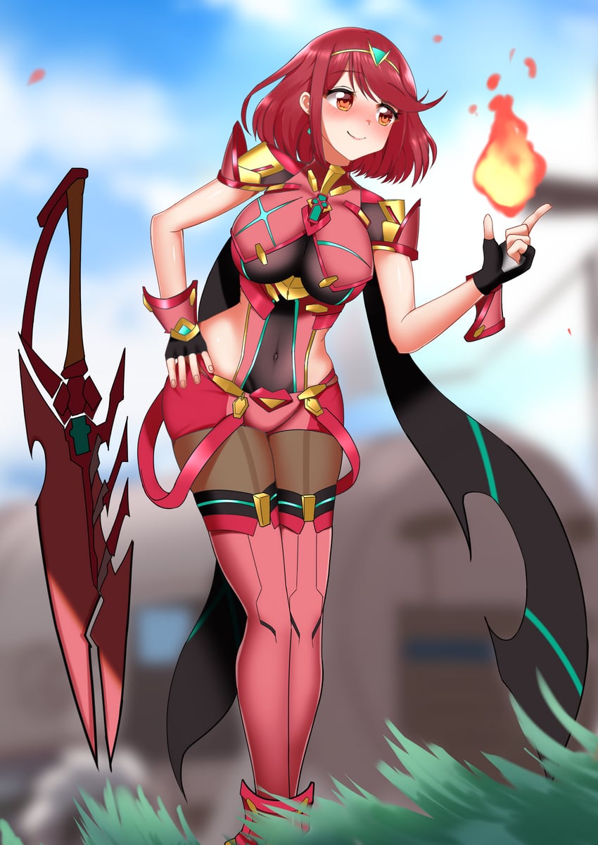 pyra (xenoblade chronicles and 2 more) drawn by ii_tea