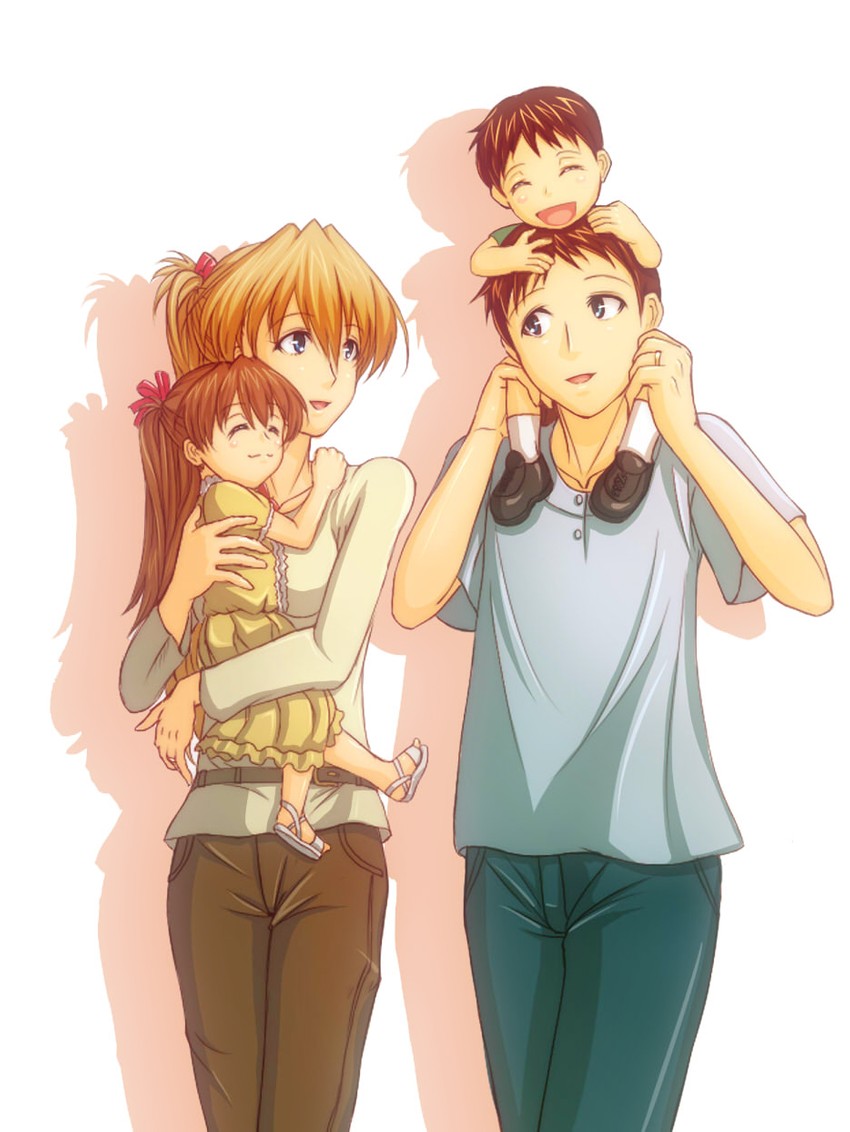 souryuu asuka langley and ikari shinji (neon genesis evangelion and 1 more) drawn by makka_na_kedamono