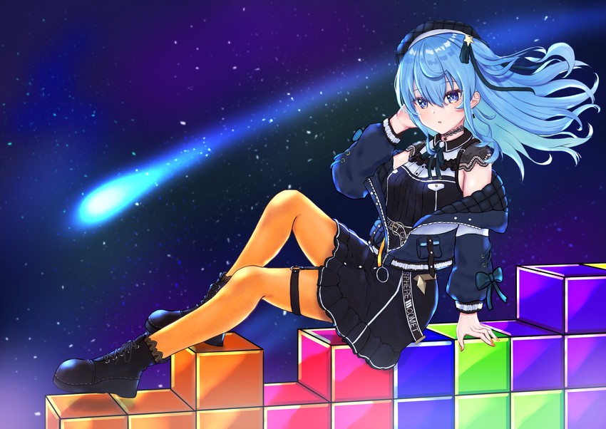 hoshimachi suisei (hololive and 1 more) drawn by fue_(lars0713)