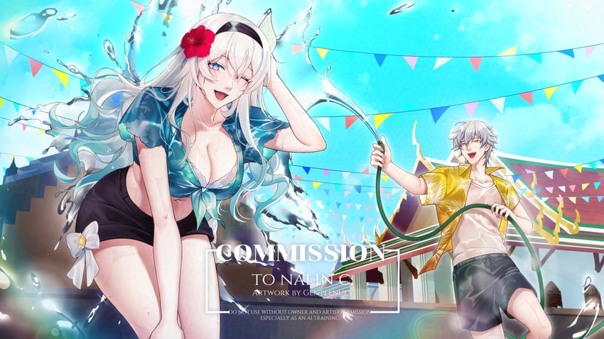 trailblazer, firefly, and caelus (honkai and 1 more) drawn by gentlenuey