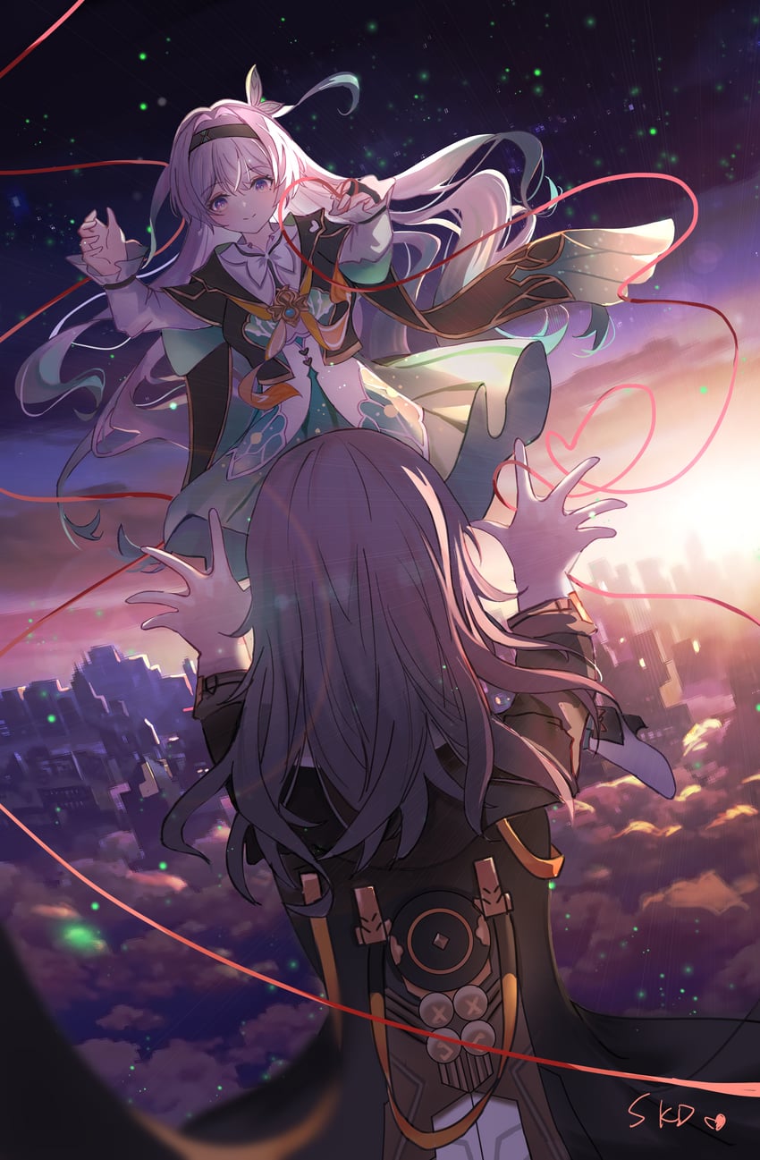 trailblazer, firefly, and stelle (honkai and 1 more) drawn by sakuradani