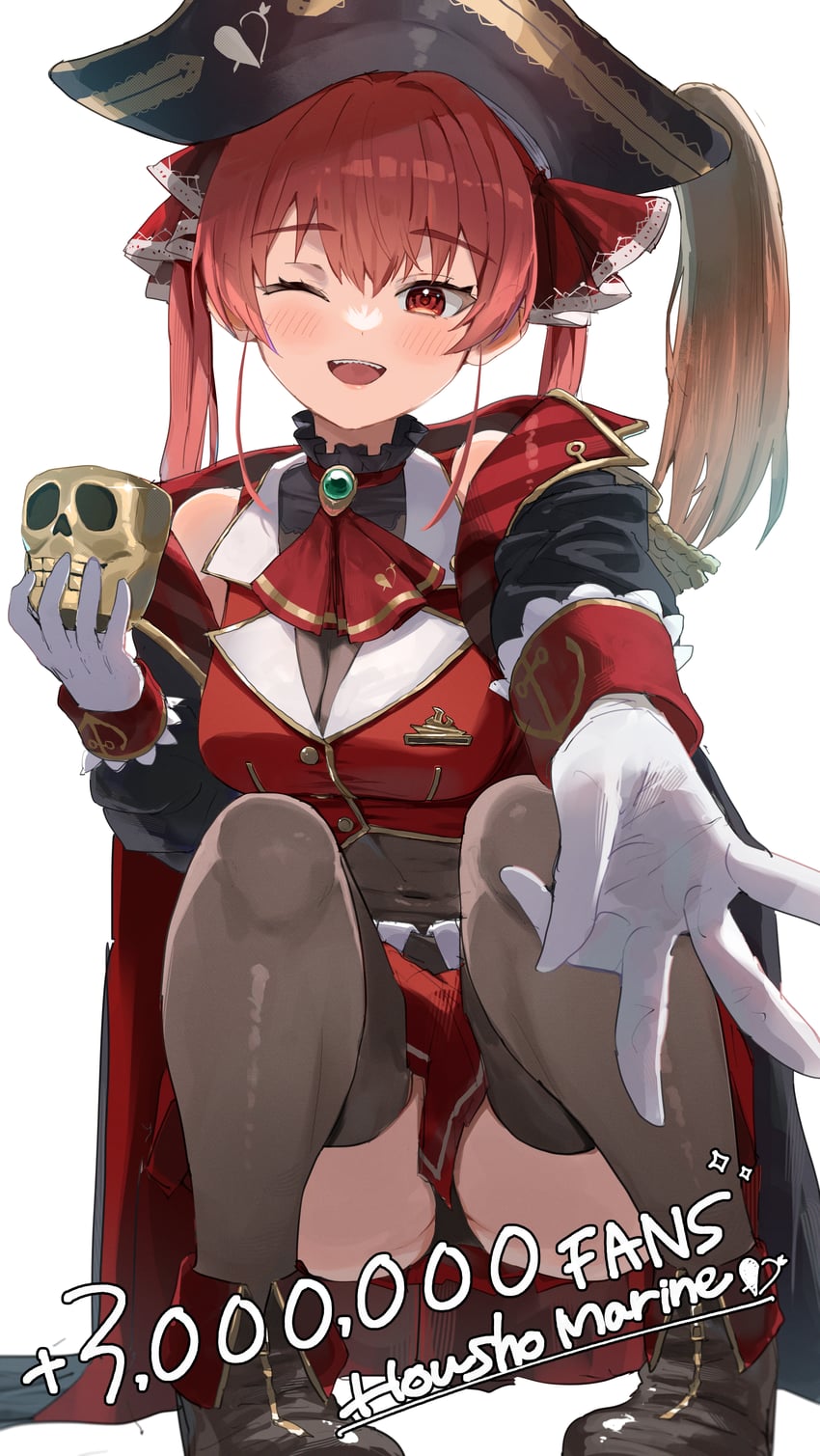 houshou marine and dokuro-kun (hololive) drawn by haru_yu