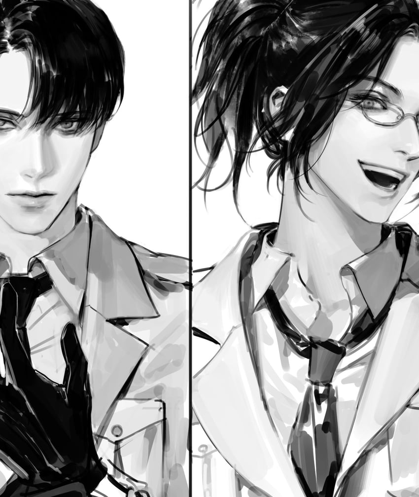 levi and hange zoe (shingeki no kyojin) drawn by vlfdus_0