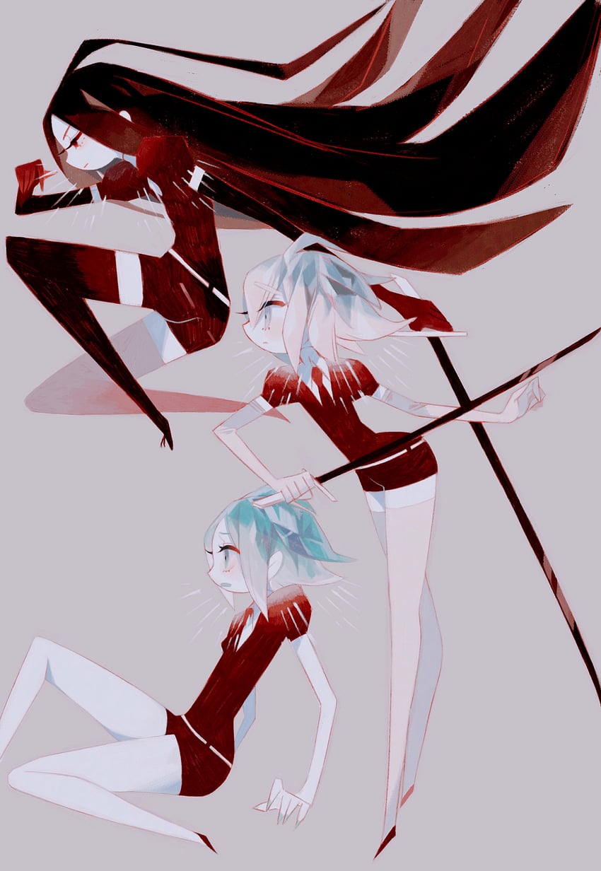 phosphophyllite, diamond, and bort (houseki no kuni) drawn by marimo_(marimotty)