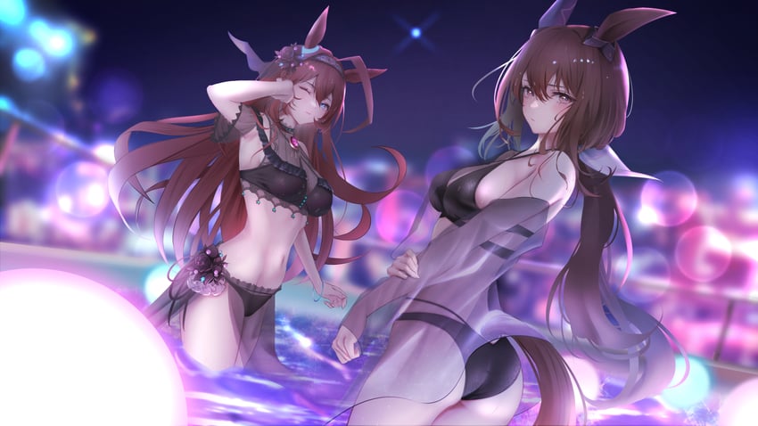 admire vega and mihono bourbon (umamusume) drawn by hikari_(hikaripauwa)