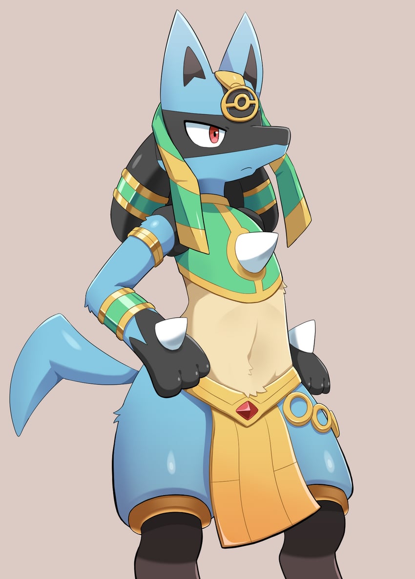 lucario (pokemon and 1 more) drawn by sum_(ganach24)