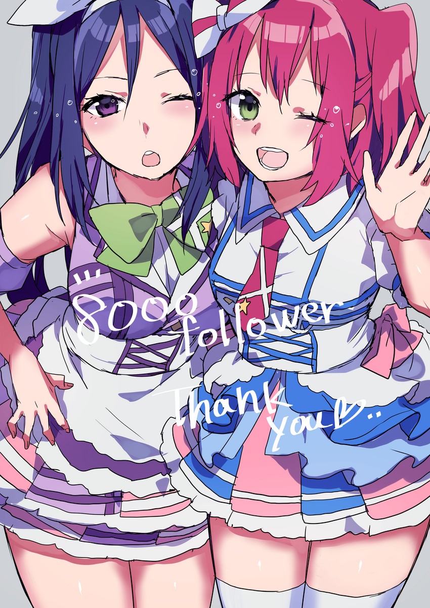 matsuura kanan and kurosawa ruby (love live! and 1 more) drawn by shirasu_uni