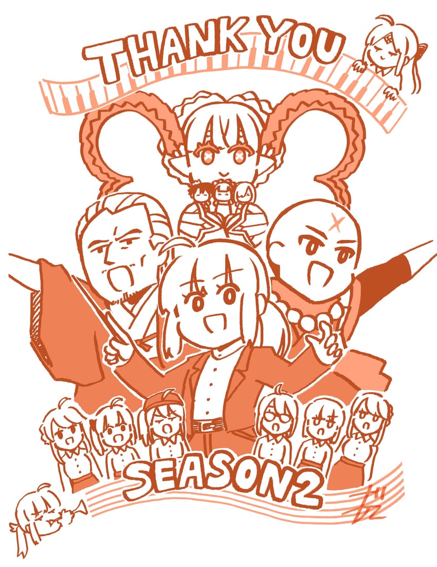 artoria pendragon, saber, mash kyrielight, fujimaru ritsuka, saber alter, and 8 more (fate and 2 more) drawn by tsuchida