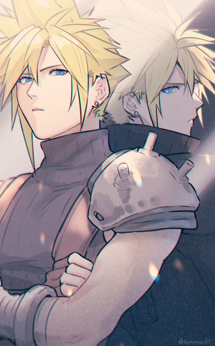 cloud strife (final fantasy and 3 more) drawn by rei_(teponea121)