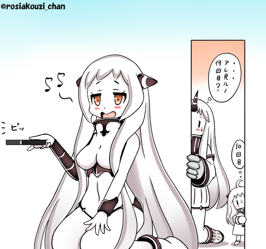 northern ocean princess, seaport princess, and airfield princess (kantai collection) drawn by roshiakouji-chan