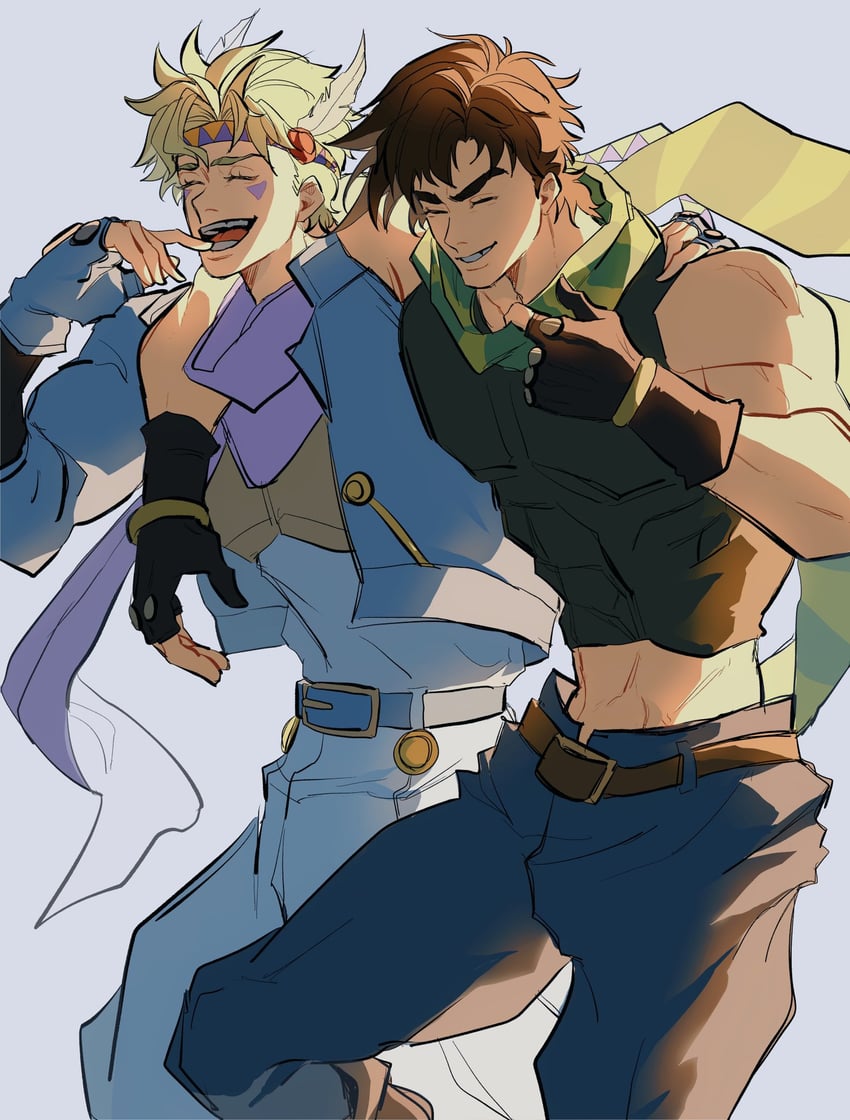 joseph joestar and caesar anthonio zeppeli (jojo no kimyou na bouken and 1 more) drawn by sugikahunkiena
