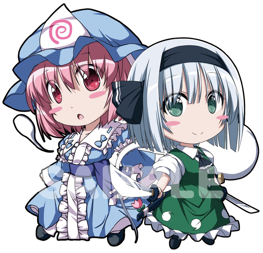konpaku youmu and saigyouji yuyuko (touhou) drawn by nori_tamago