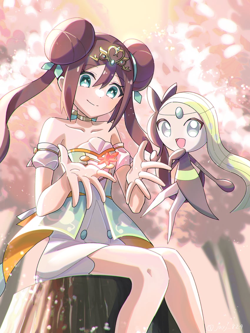 meloetta and rosa (pokemon and 1 more) drawn by jayj_824