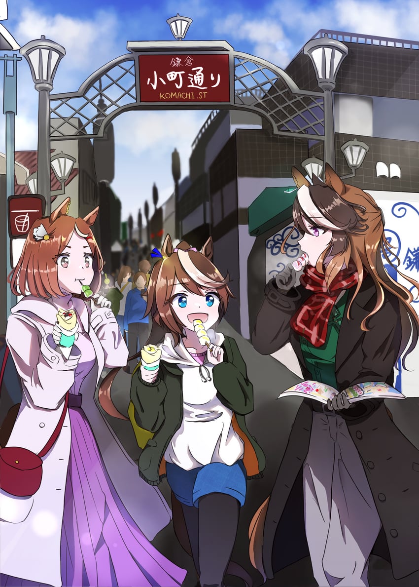 tokai teio, symboli rudolf, and tsurumaru tsuyoshi (umamusume) drawn by naegi_happy