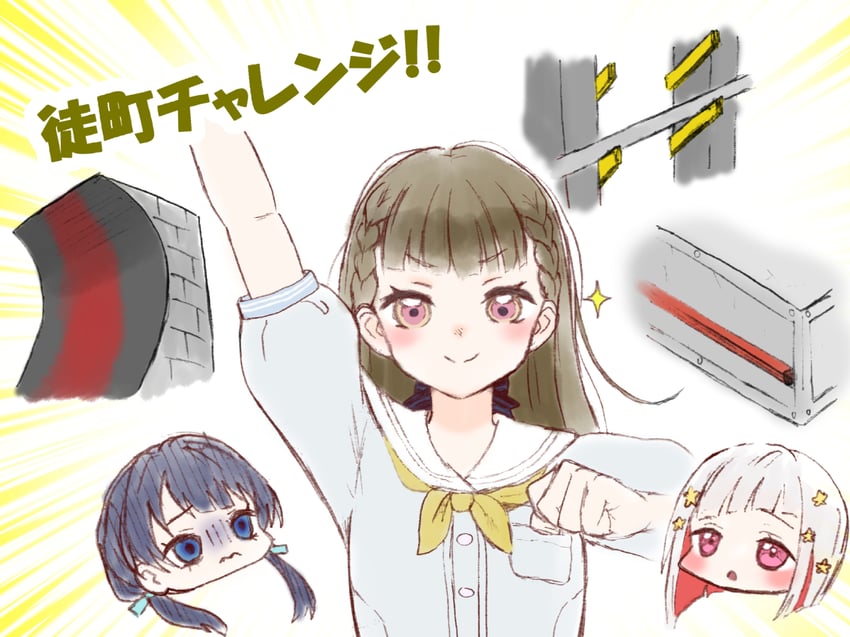 murano sayaka, yugiri tsuzuri, and kachimachi kosuzu (love live! and 2 more) drawn by nori_shio_(ususiosaikou)