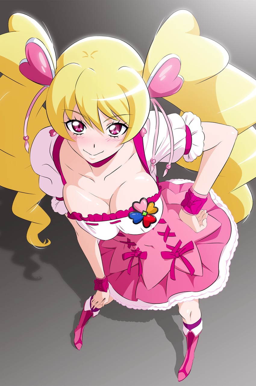 momozono love and cure peach (precure and 1 more) drawn by fuchi_(nightmare)