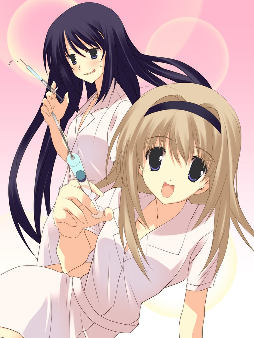 nishijou nanami and aoi sena (chaos;head) drawn by sasaki_mutsumi