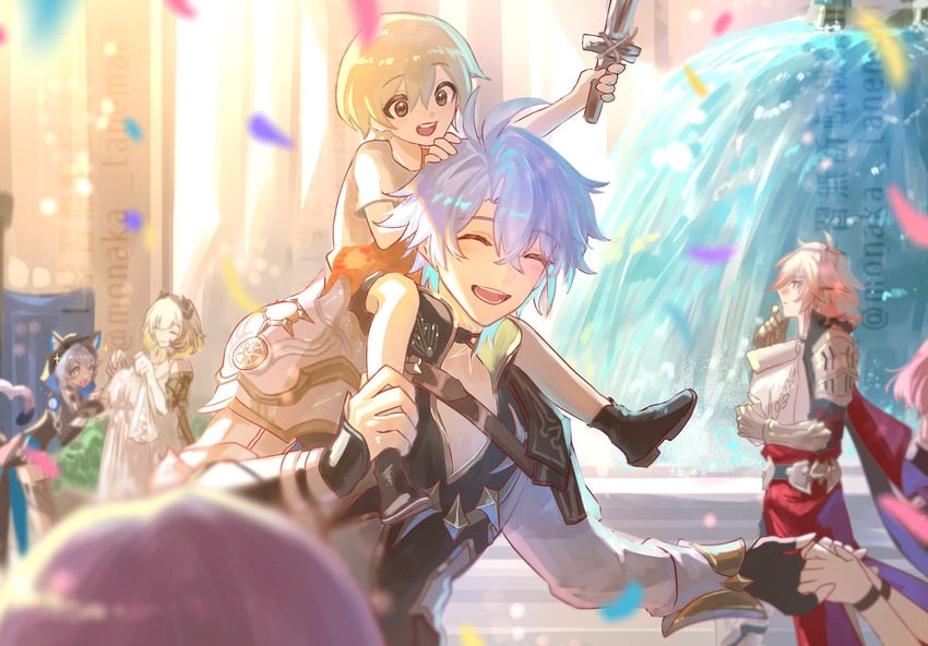 phainon, mydei, aglaea, and cipher (honkai and 1 more) drawn by tanemaki_monaka