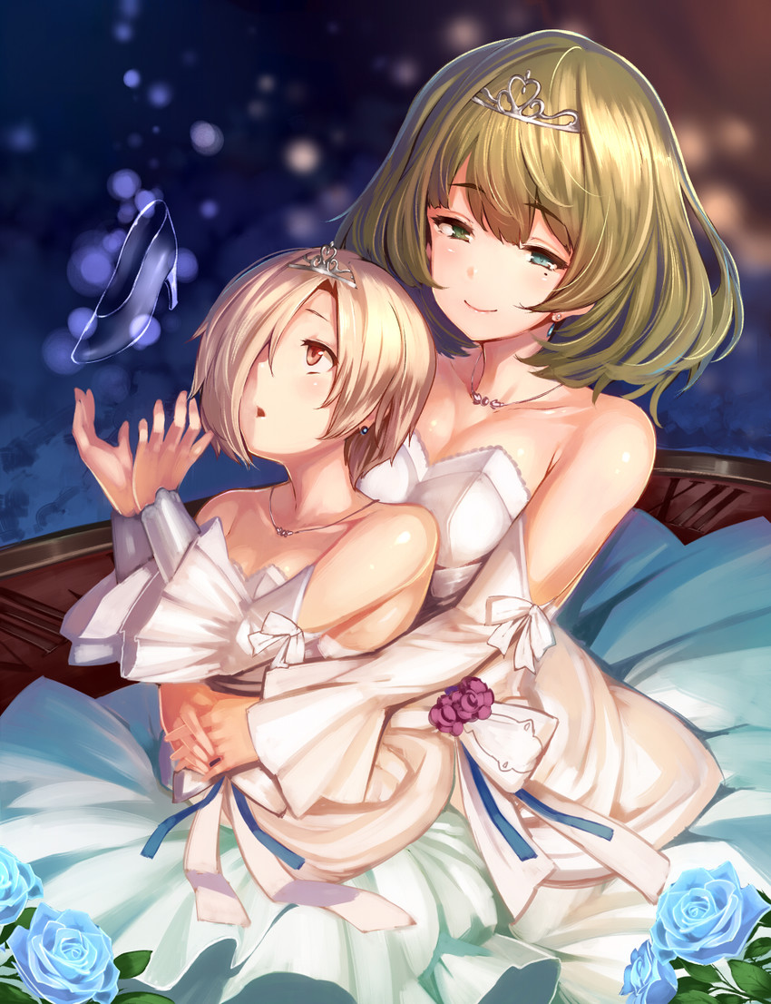 shirasaka koume, takagaki kaede, and cinderella (idolmaster and 2 more) drawn by shiokonbu