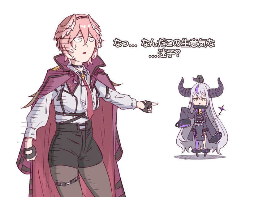la+ darknesss, takane lui, and crow (hololive and 1 more) drawn by hyde_(tabakko)