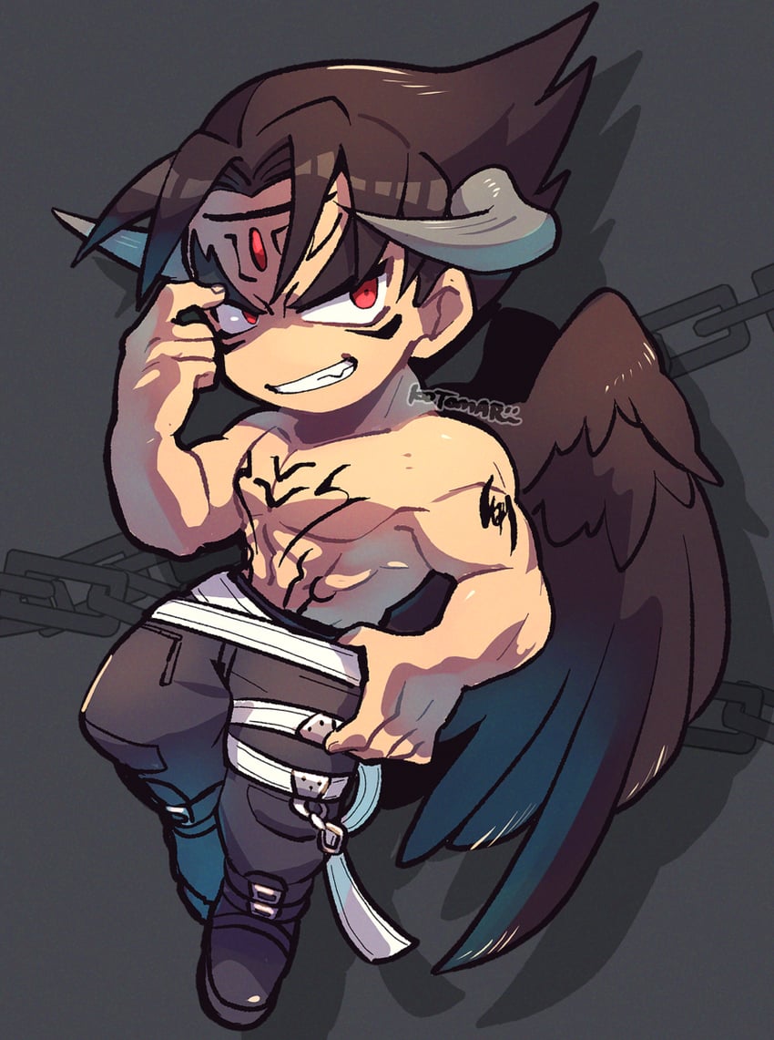 kazama jin and devil jin (tekken) drawn by kotorai