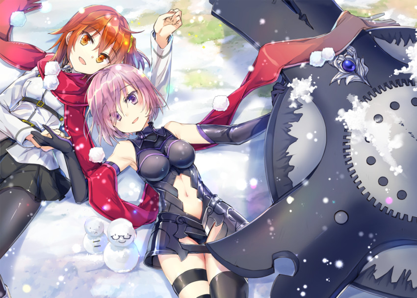mash kyrielight and fujimaru ritsuka (fate and 1 more) drawn by jin_young-in
