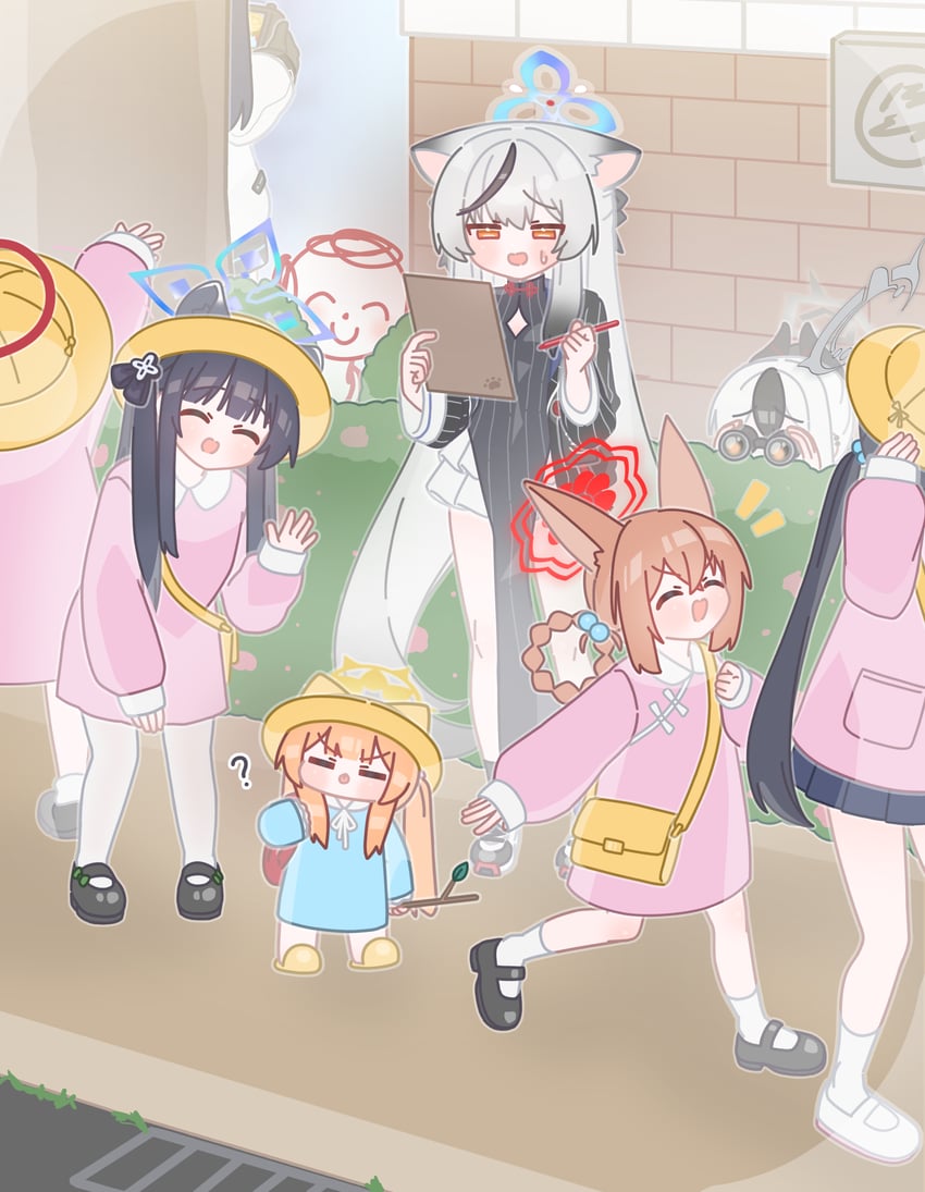 sensei, yuuka, doodle sensei, kisaki, mari, and 4 more (blue archive) drawn by horuhara