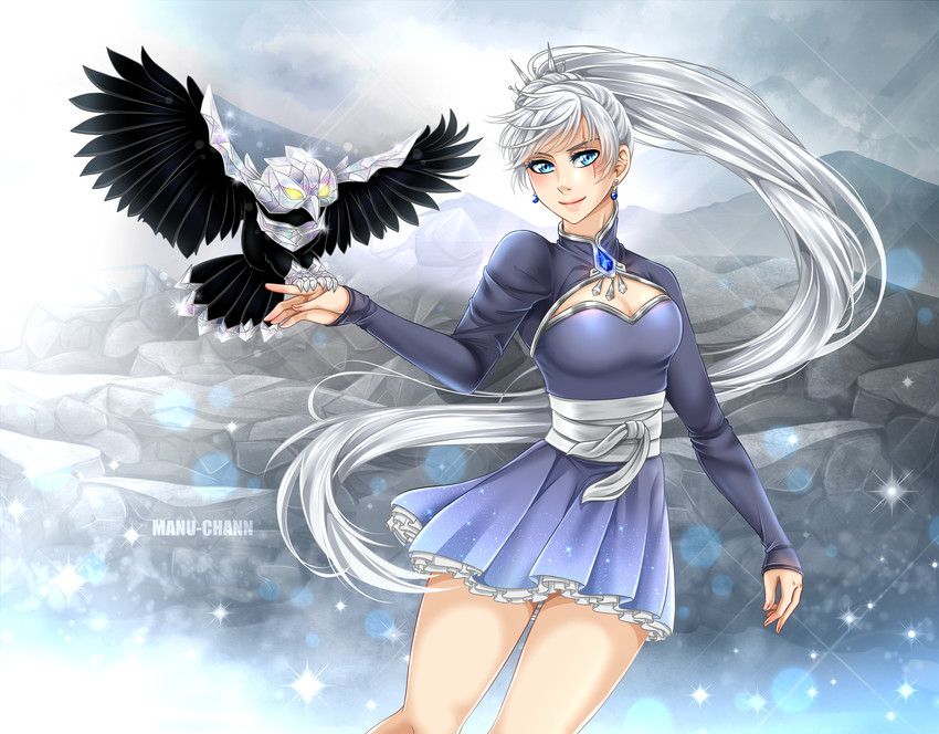 weiss schnee and grimm (rwby) drawn by manu-chann