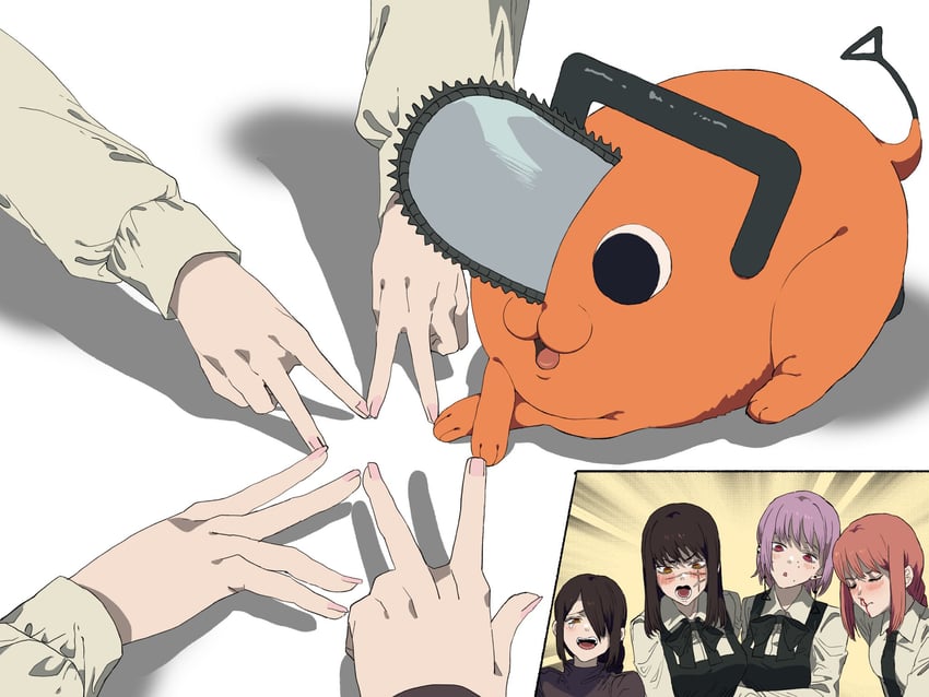 makima, yoru, pochita, fami, and nayuta (chainsaw man) drawn by tsujii_luki