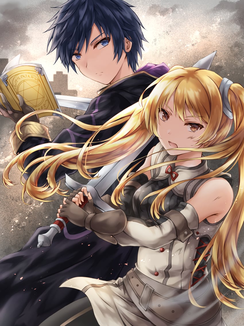 male robin and severa (fire emblem and 1 more) drawn by kei_(asufend)