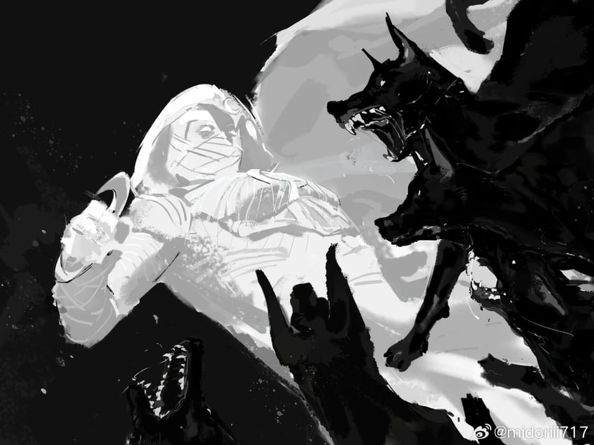 moon knight and marc spector (marvel and 2 more) drawn by midoriii717