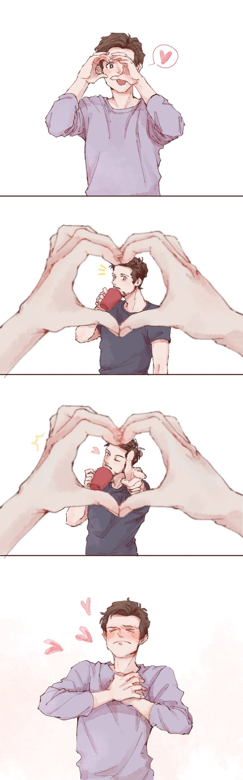 tony stark and peter parker (marvel and 1 more) drawn by wodeyongheng