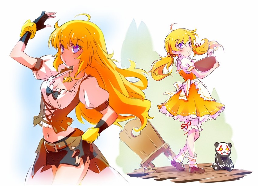 yang xiao long, grimm, goldilocks, and ursa (rwby and 1 more) drawn by iesupa