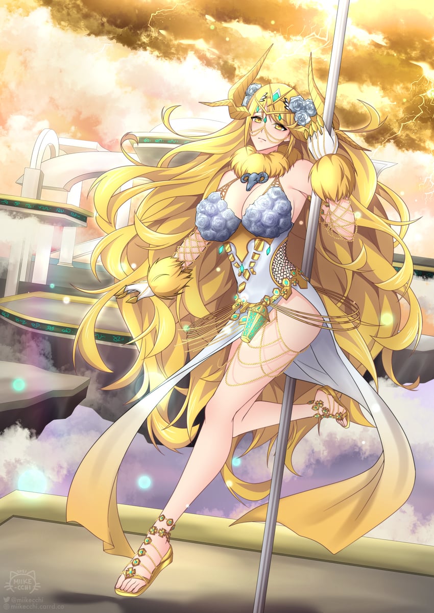 mythra and kulve taroth (xenoblade chronicles and 3 more) drawn by miike-san