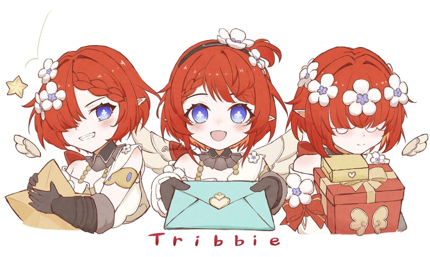 tribbie, trianne, and trinnon (honkai and 1 more) drawn by torein_(and_rain3)