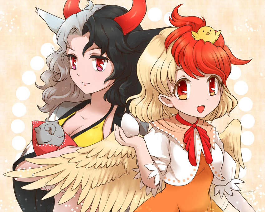 niwatari kutaka and ushizaki urumi (touhou) drawn by togeshiro_azami
