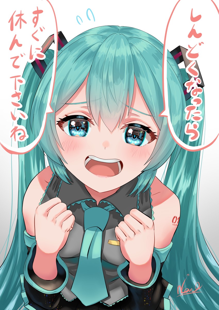 hatsune miku (vocaloid) drawn by tatyaoekaki