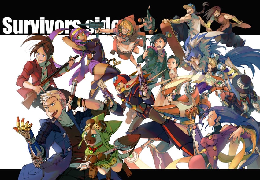 nero, player palico, claire redfield, b.b. hood, menat, and 10 more (street fighter and 14 more) drawn by dodomura
