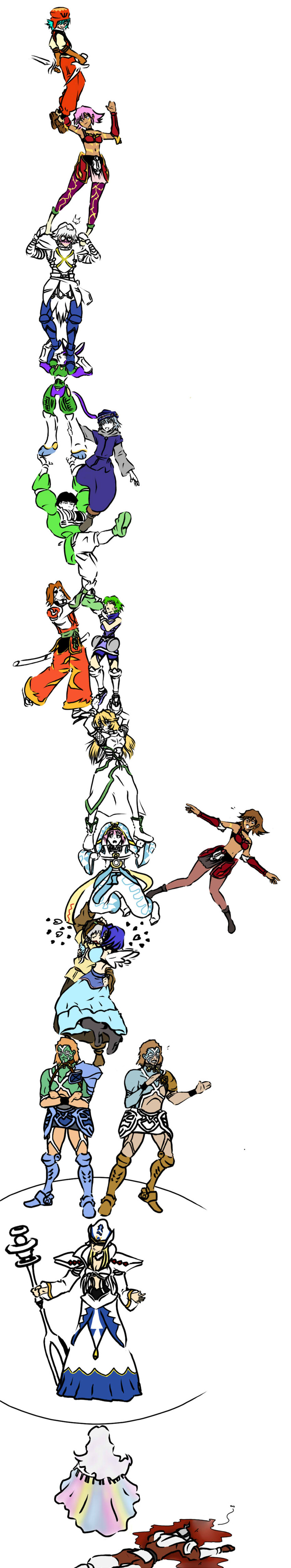 black rose, kite, subaru, tsukasa, aura, and 13 more (durarara!! and 3 more) drawn by drawfag and quicksolver