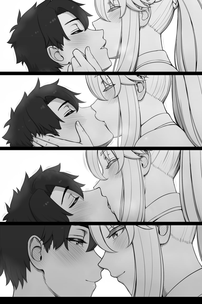 artoria pendragon and fujimaru ritsuka (fate and 1 more) drawn by lvl_(sentrythe2310)