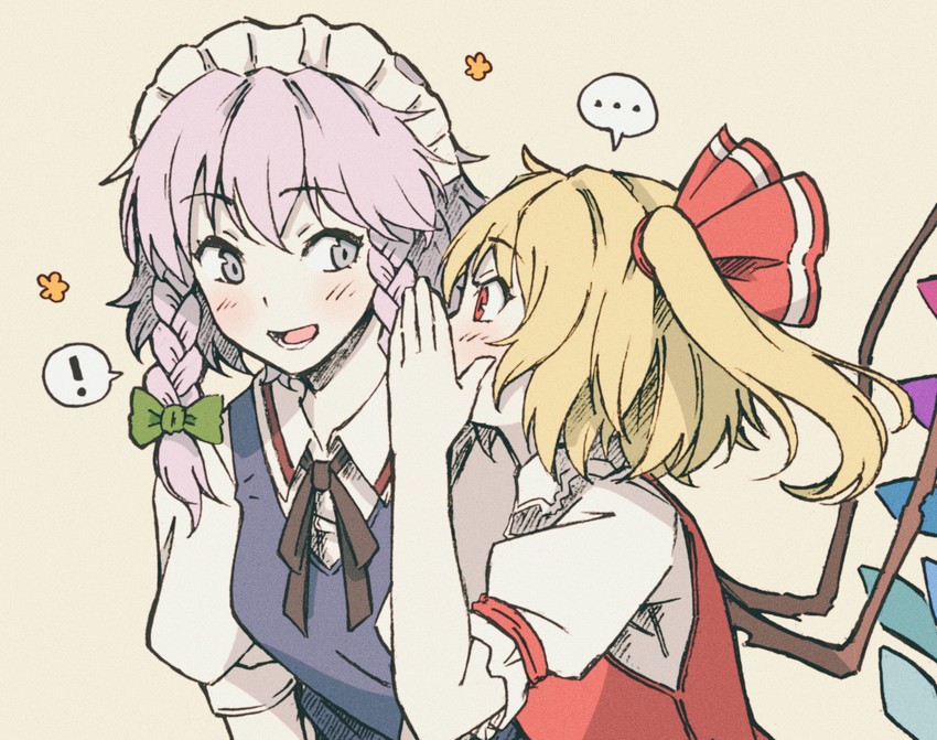 flandre scarlet and izayoi sakuya (touhou) drawn by enoki_art
