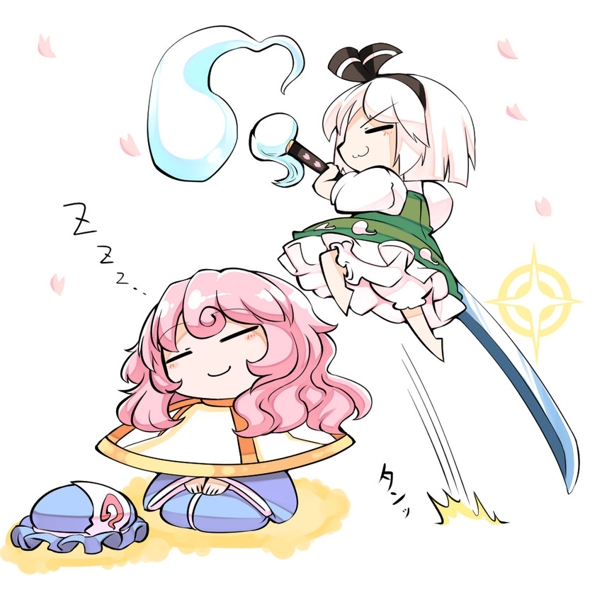 konpaku youmu and saigyouji yuyuko (touhou) drawn by kashuu_(b-q)