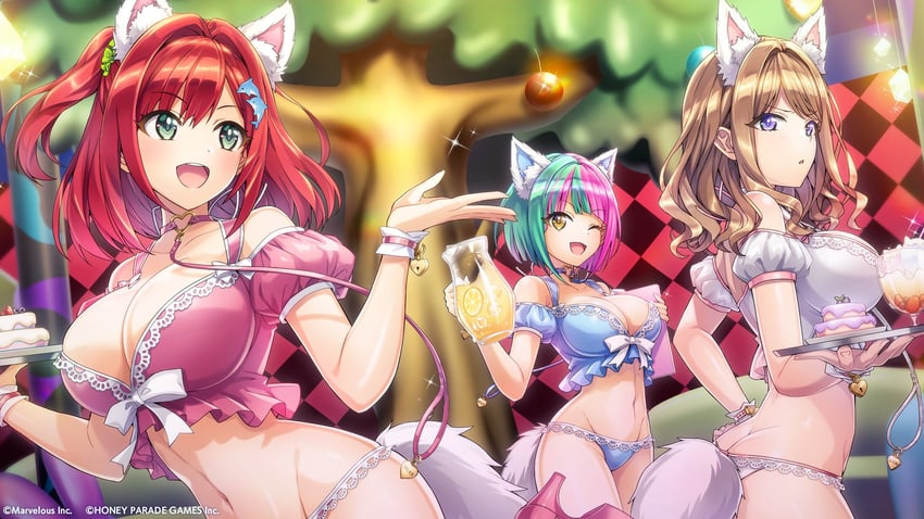 sakimiya iruka, suminoe shion, and helly lewis (dolphin wave) drawn by ootomo_takuji